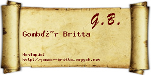 Gombár Britta névjegykártya